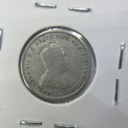 1910 Threepence Coin - Very Fine - Edward VII Silver Predecimal First Year