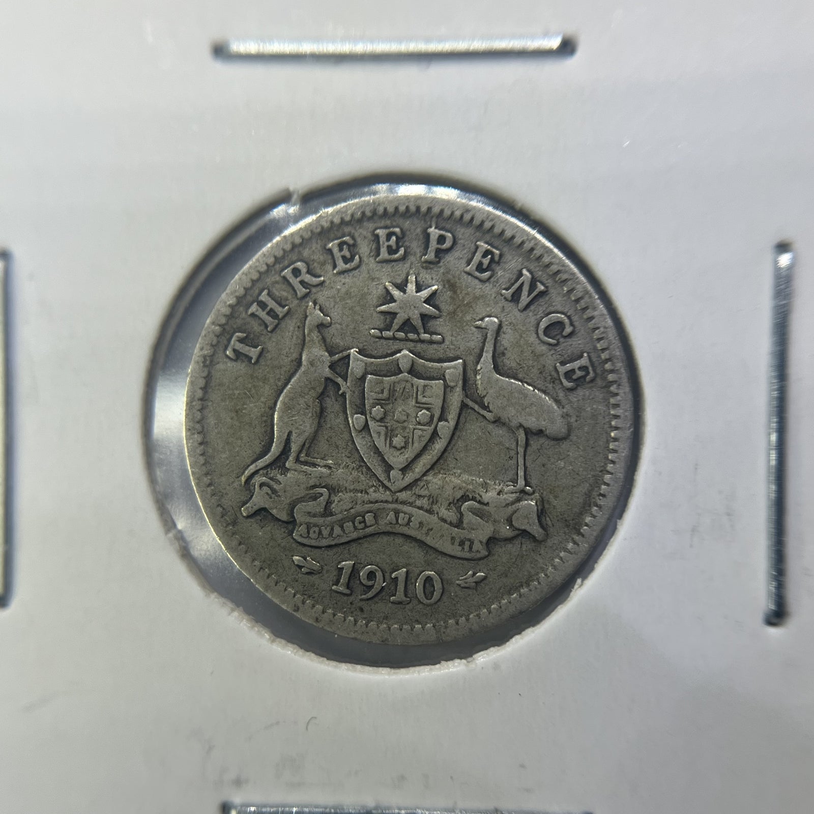 1910 Threepence Coin - Very Fine - Edward VII Silver Predecimal First Year