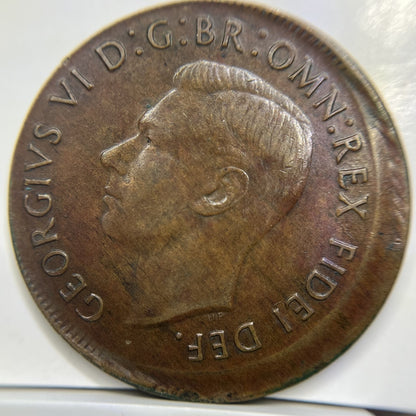 1952 Penny Error Coin - Broad Strike EF - Scarce Predecimal