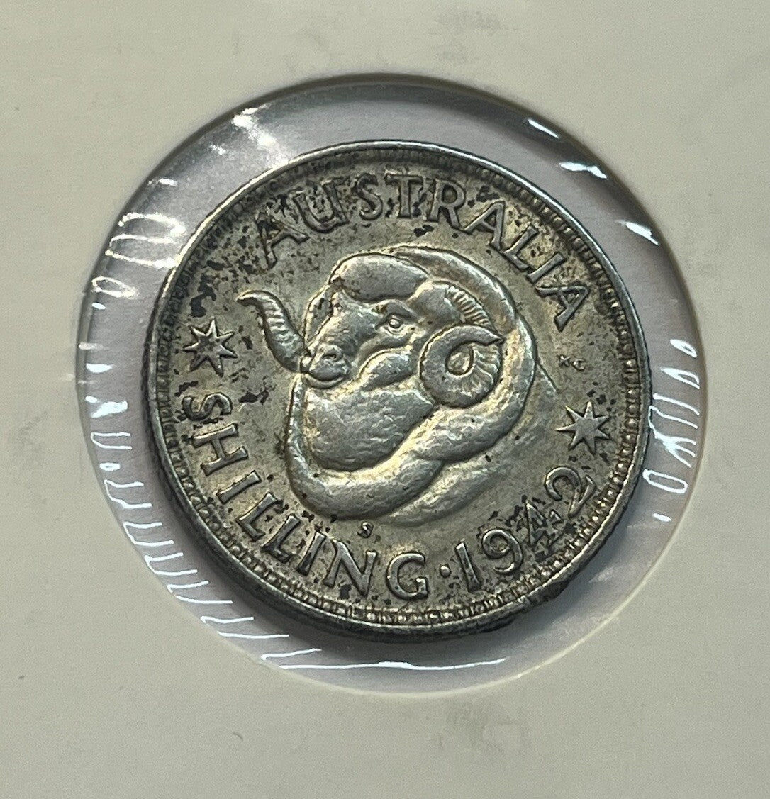 1942 s Shilling Coin - Uncirculated - George VI Silver Predecimal