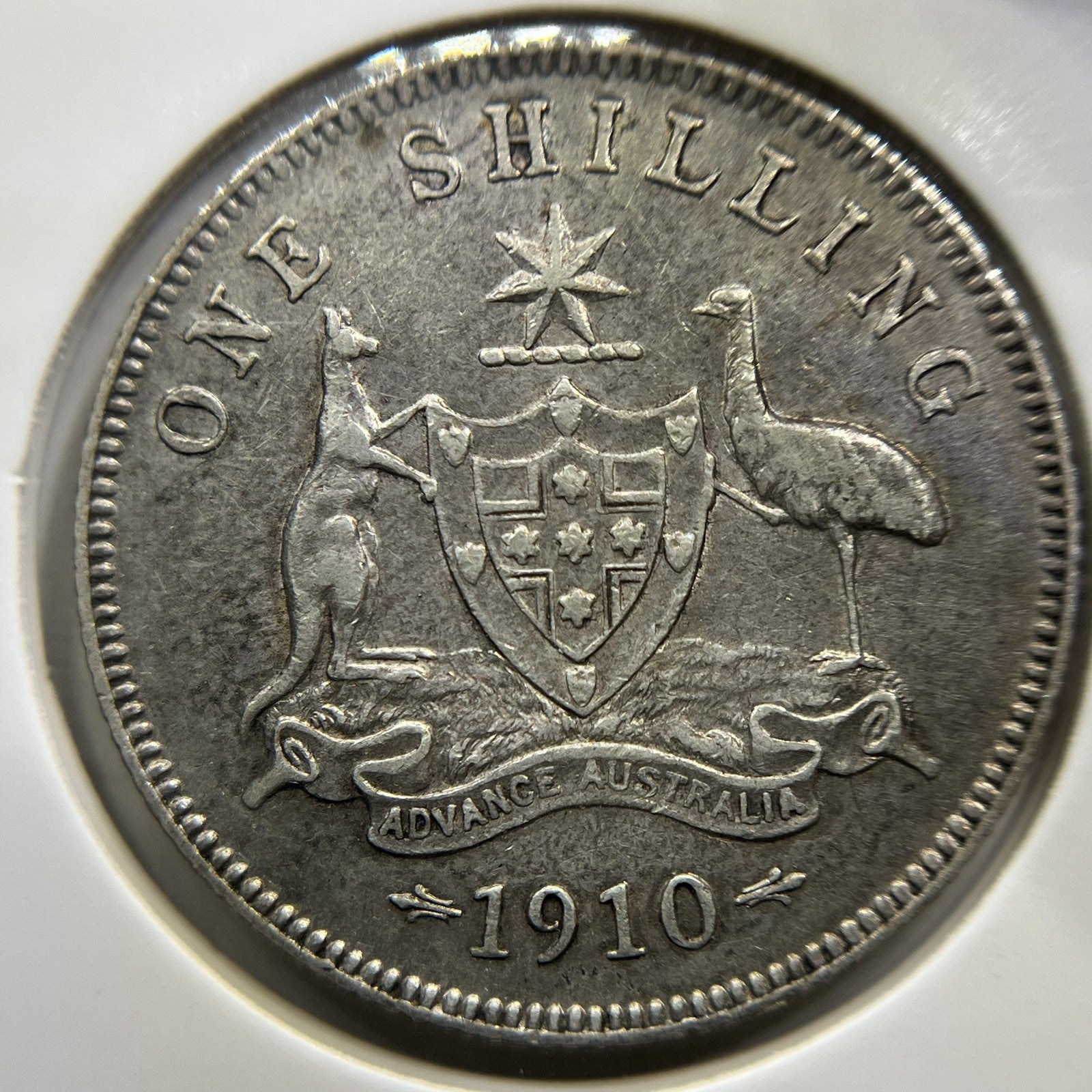 1910 Shilling Coin - almost Extremely Fine - Edward VII Silver First Year