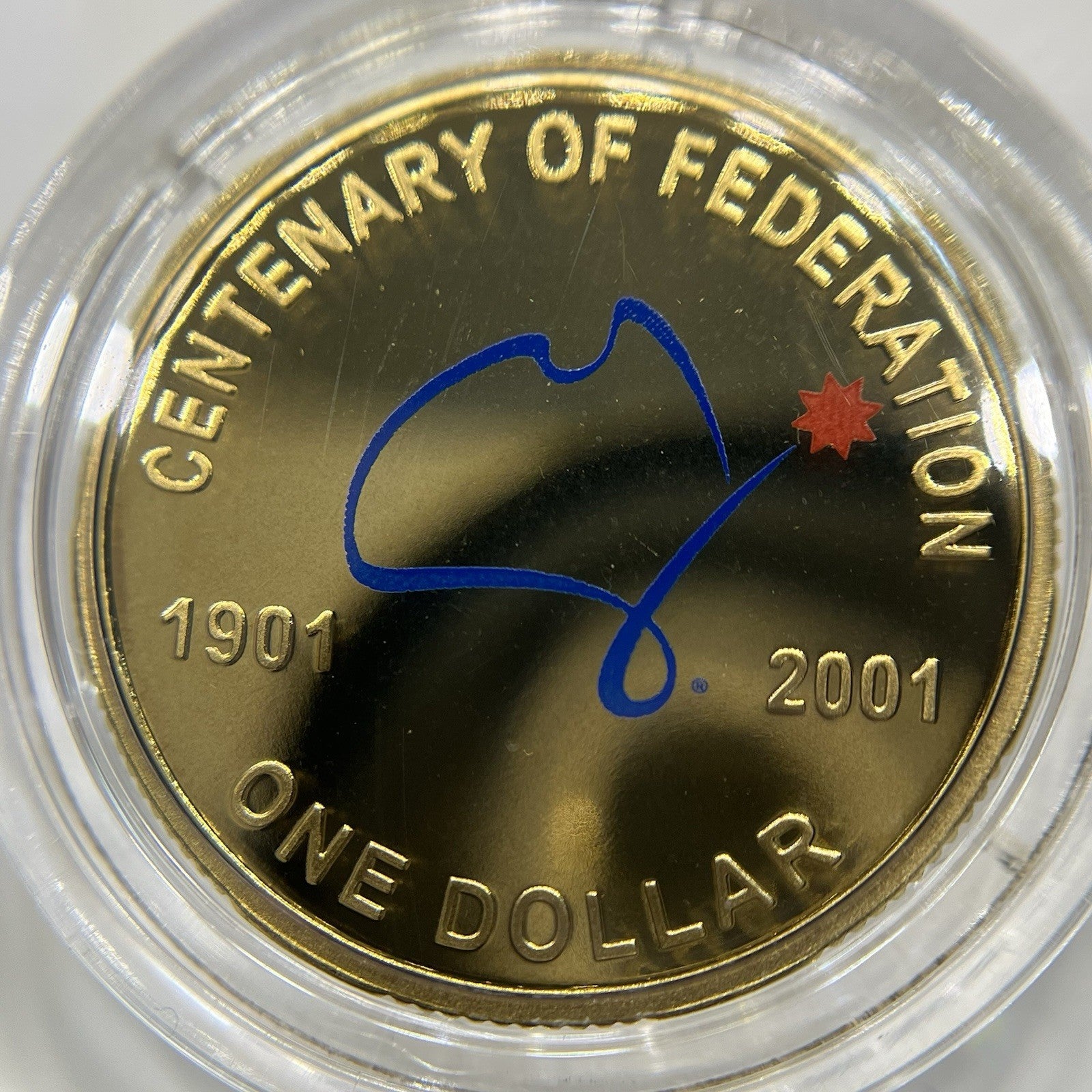 2001 Federation Proof One 1 Dollar Coin - Coloured Ex Proof Set - Scarce