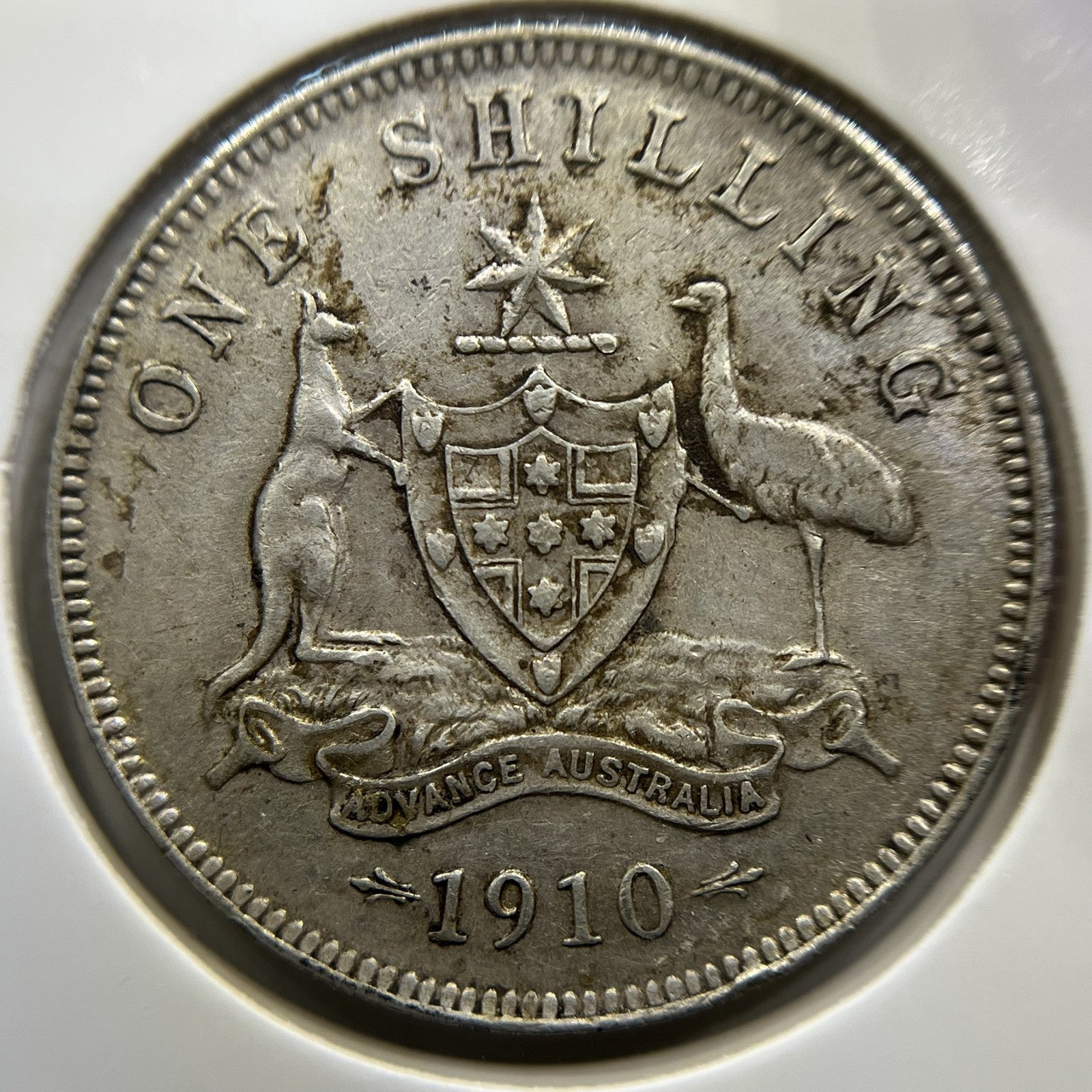 1910 Shilling Coin - almost Extremely Fine - Edward VII Silver First Year