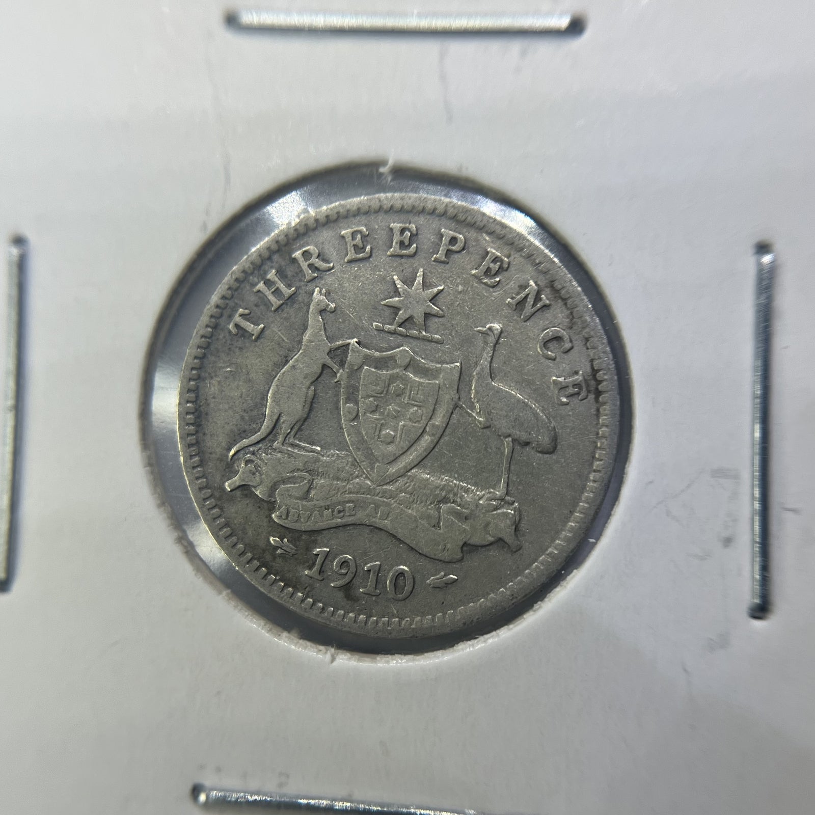 1910 Threepence Coin - Very Fine - Edward VII Silver Predecimal First Year