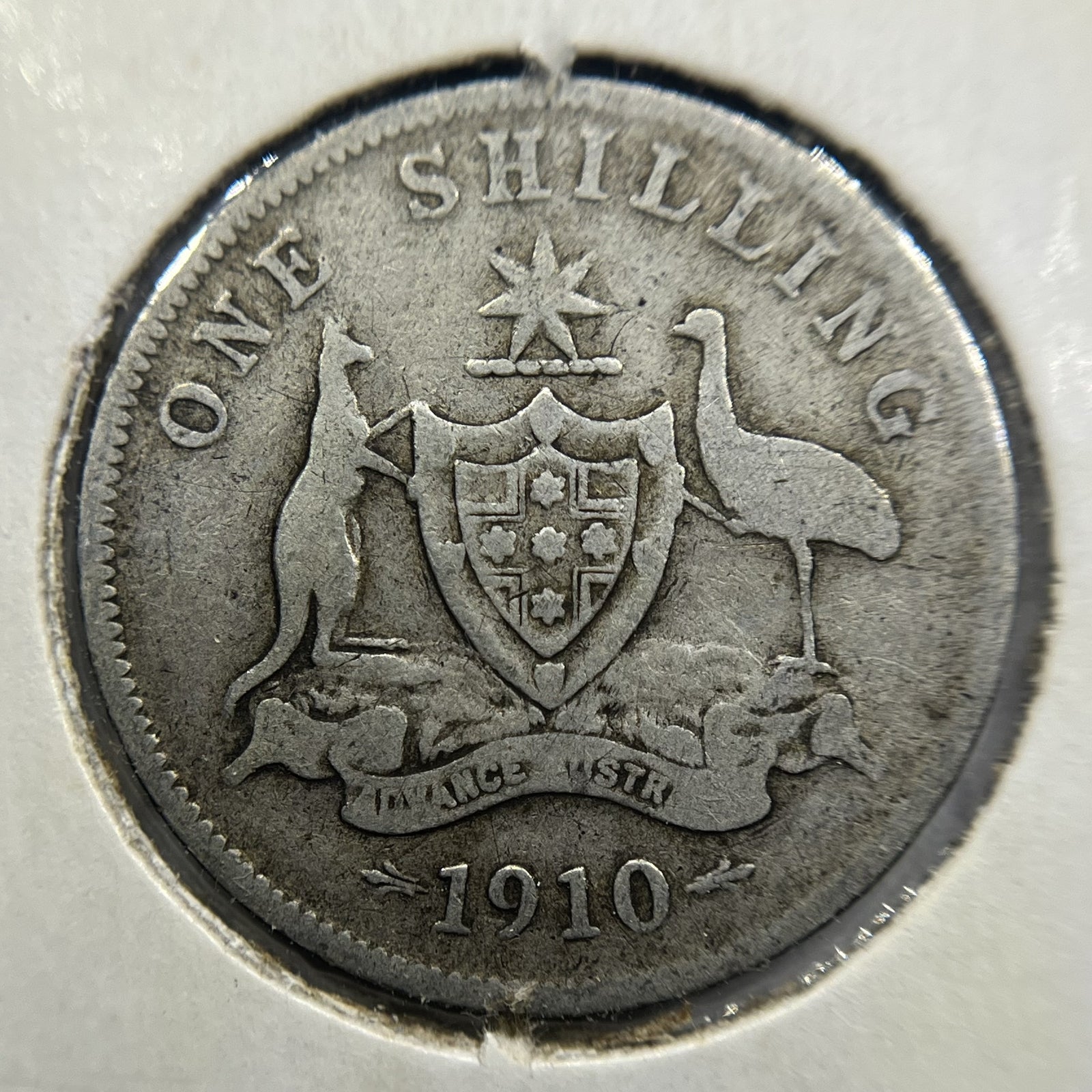 1910 Shilling Coin - Very Good - Edward VII Silver Predecimal First Year