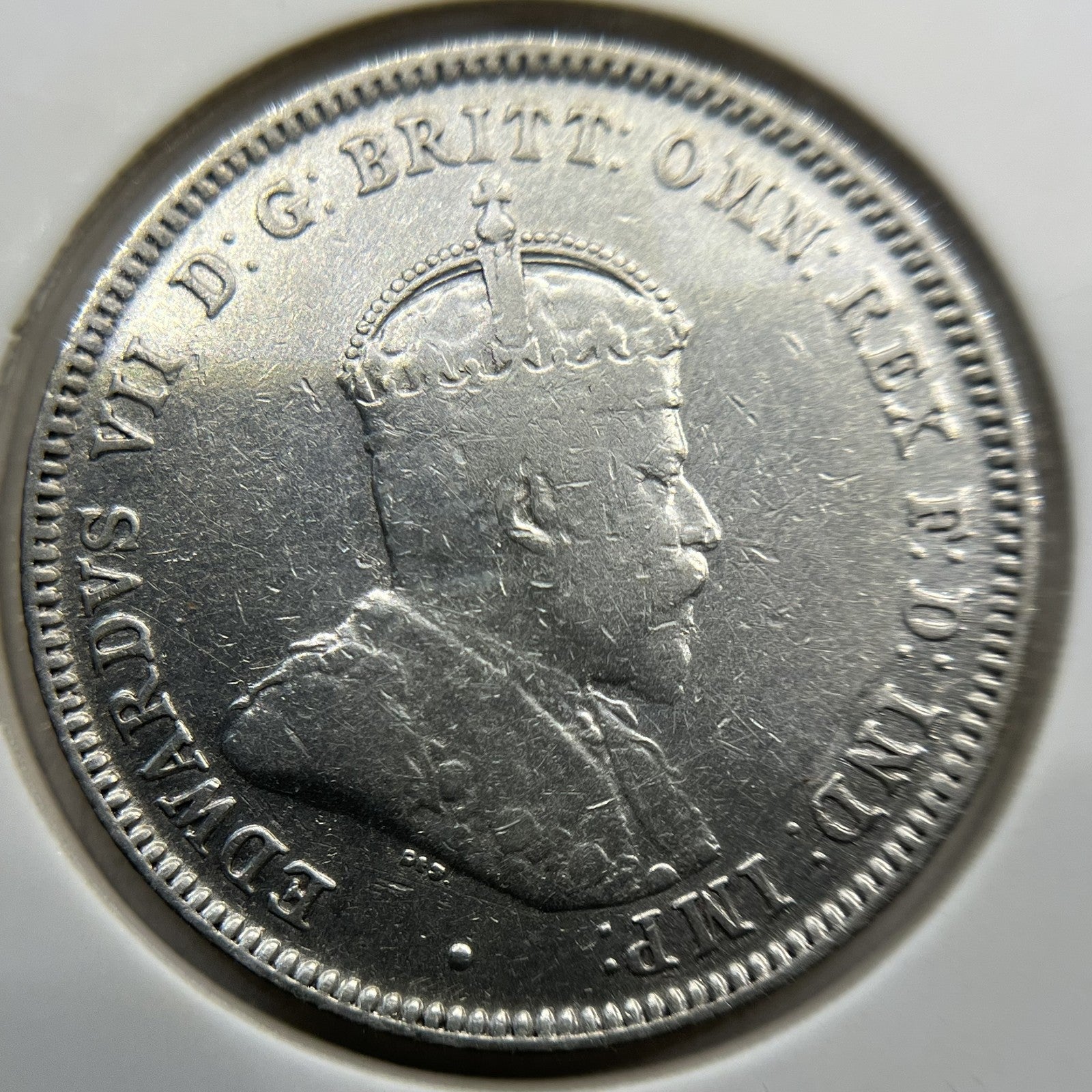 1910 Shilling Coin - Very Fine - Edward VII Silver First Year