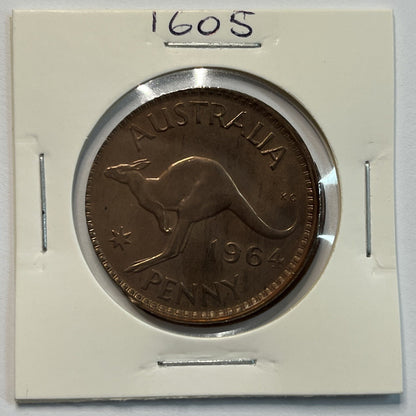 1964 Penny Coin - Struck Out of Collar Misstrike Error Large Lip - Predecimal