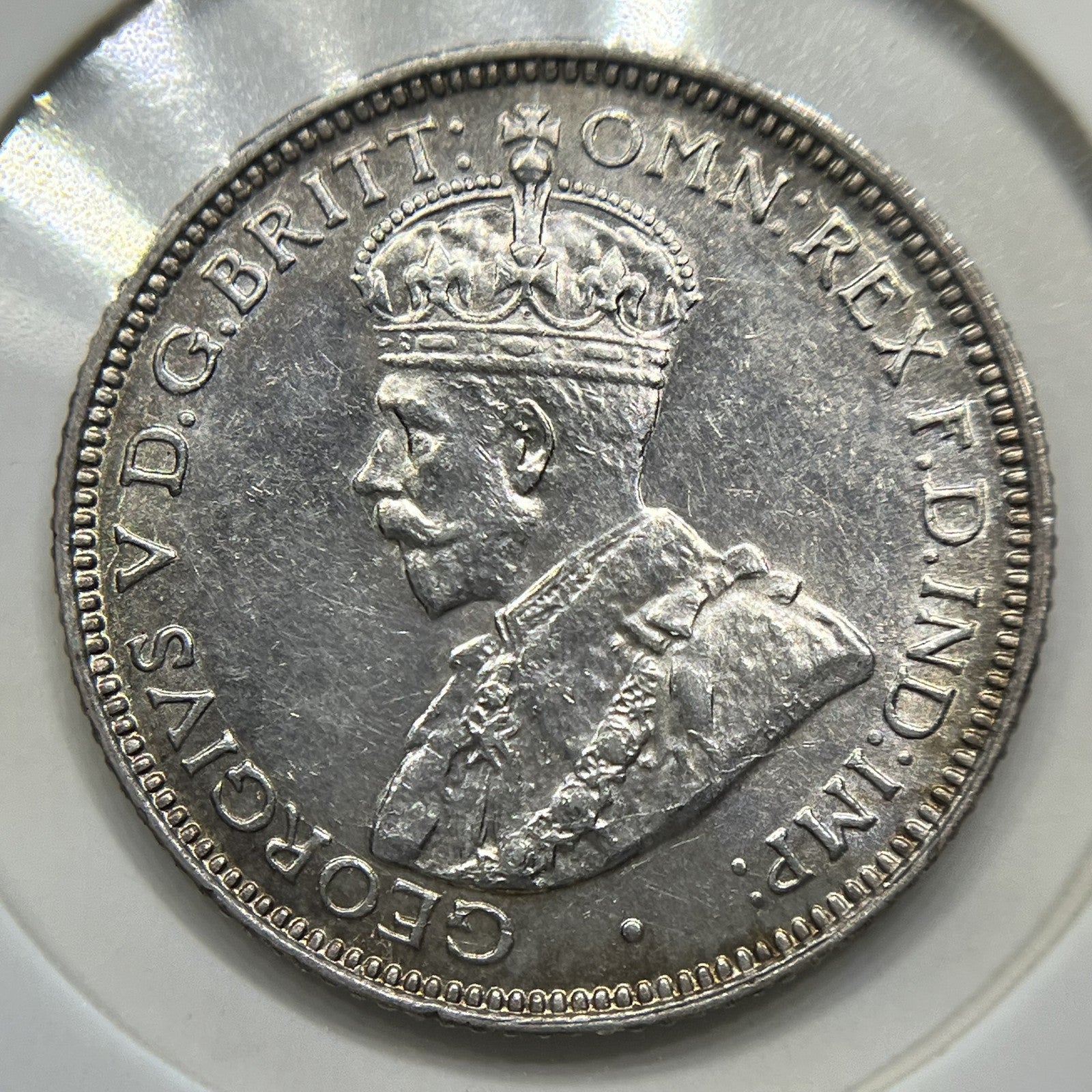 1926 Sixpence Coin - about Uncirculated Roo 3rd Arm Error - George V Silver