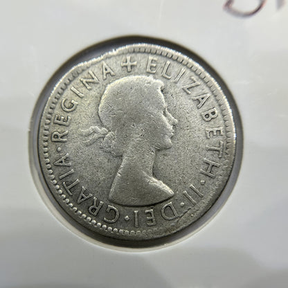 1953 Shilling Error Coin - Ragged Clip Rim Bite - Silver Elizabeth II