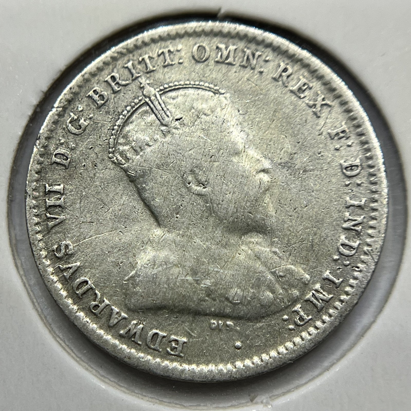 1910 Threepence Coin - almost Very Fine - Edward VII Silver Predecimal