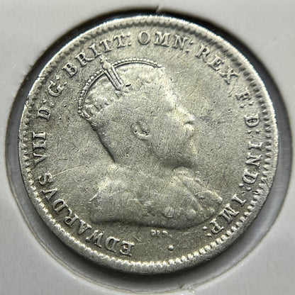 1910 Threepence Coin - almost Very Fine - Edward VII Silver Predecimal