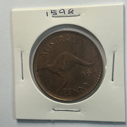 1964 Penny Coin - Struck Out of Collar Misstrike Error Lip - Scarce Predecimal