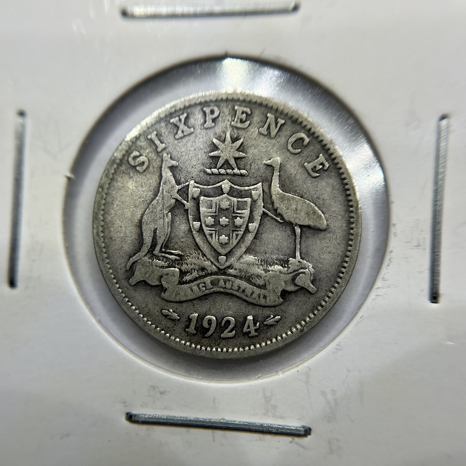 1924 Sixpence Coin - Very Good - George V Silver Predecimal Australian