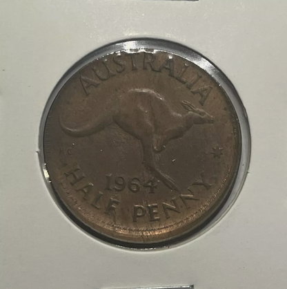 1964 Half Penny Coin - Off Centre & Lip - Uncirculated