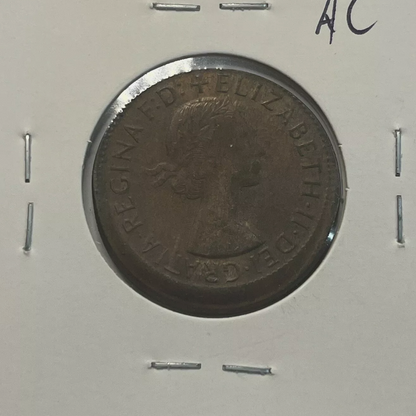 1964 Half Penny Coin - Off Centre & Lip - Uncirculated