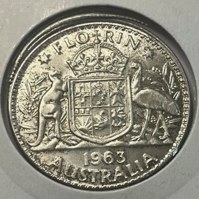 1963 Florin - Off Centre Misstrike Error - Uncirculated