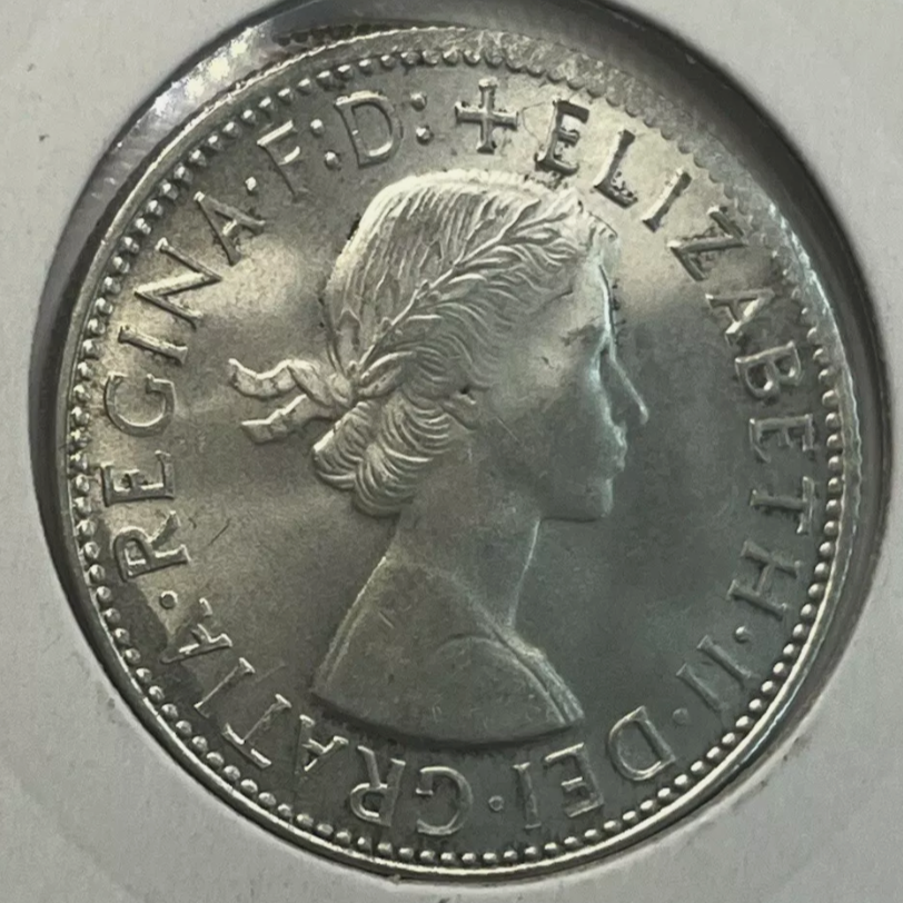 1963 Florin - Off Centre Misstrike Error - Uncirculated