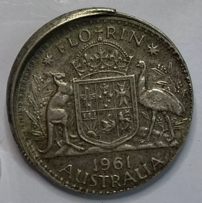 1961 Florin - Out of Collar Misstrike Error with Lip