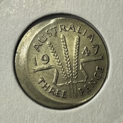 1947 Threepence Coin - Broadstrike - Extremely Fine