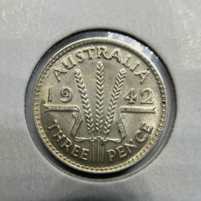1942 Melbourne Threepence Coin - Choice Uncirculated