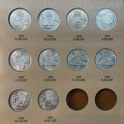 1940 to 1963 Florin Coin Date Set - Uncirculated