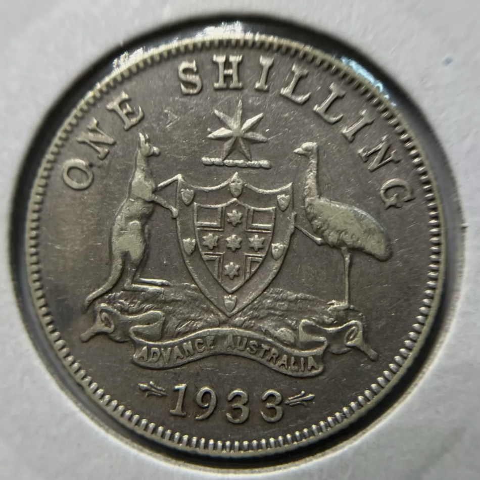 1933 Shilling Coin - good Fine
