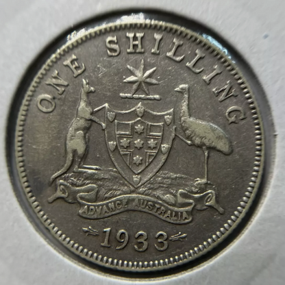 1933 Shilling Coin - good Fine