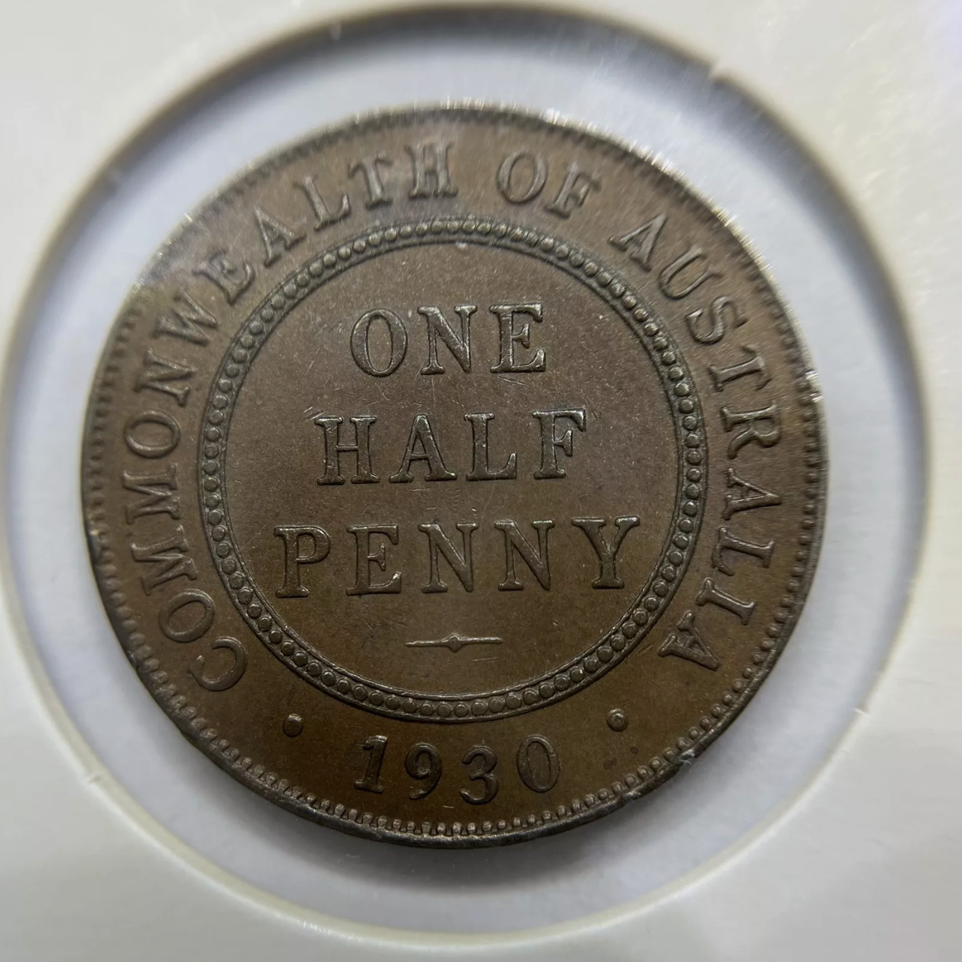 1930 Half Penny Coin - good Extremely Fine