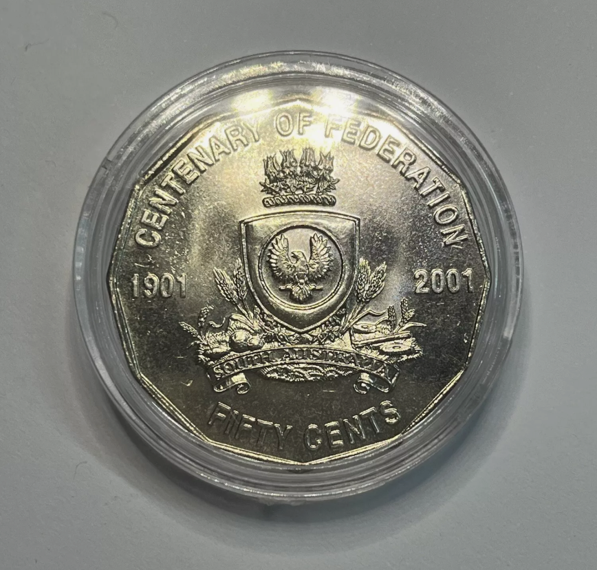 2001 South Australia Centenary of Federation 50 Cent - Uncirculated