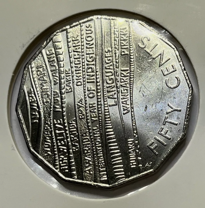 2019 Fifty Cent Coin - Indigenous Languages  - Uncirculated