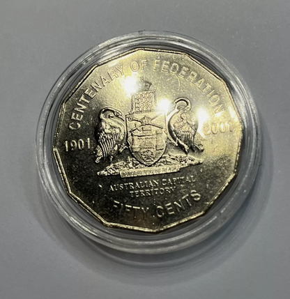2001 Australian Capital Territory Centenary of Federation 50 Cent - Uncirculated
