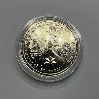 2001 Australian Capital Territory Centenary of Federation 20 Cent - Uncirculated