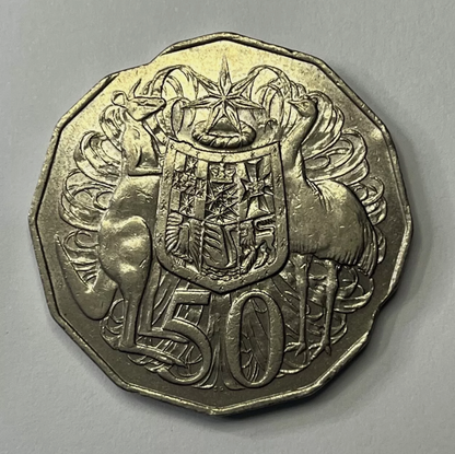 1983 Fifty Cent Coin - Double Clip Error - Very Fine