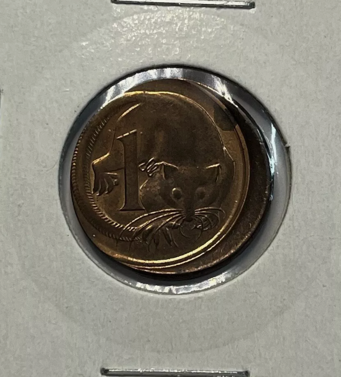 1967 Two Cent Coin - Off Centre Strike and Lip Error - Uncirculated
