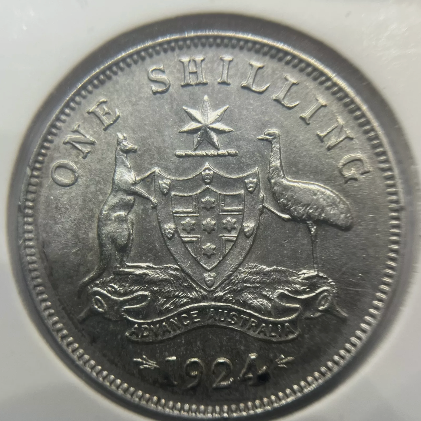 1924 Shilling Coin - almost Extremely Fine