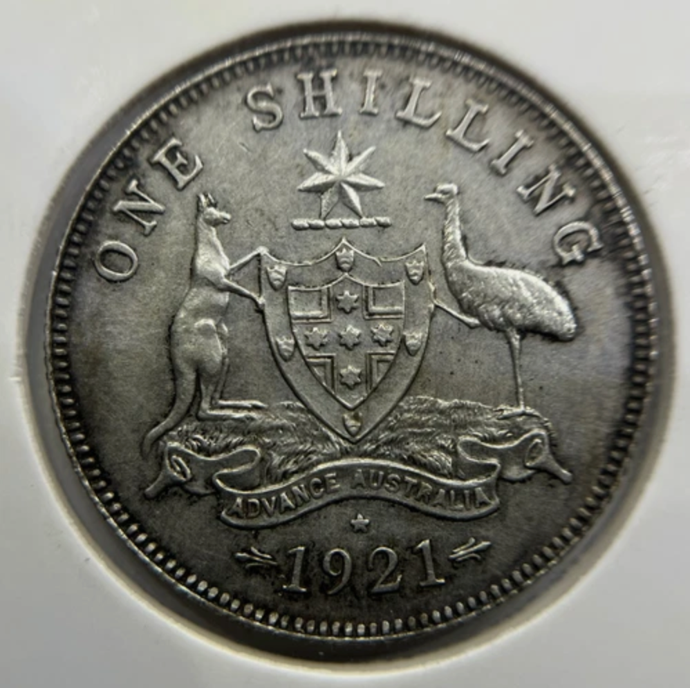 1921 Star Shilling Coin - Extremely Fine