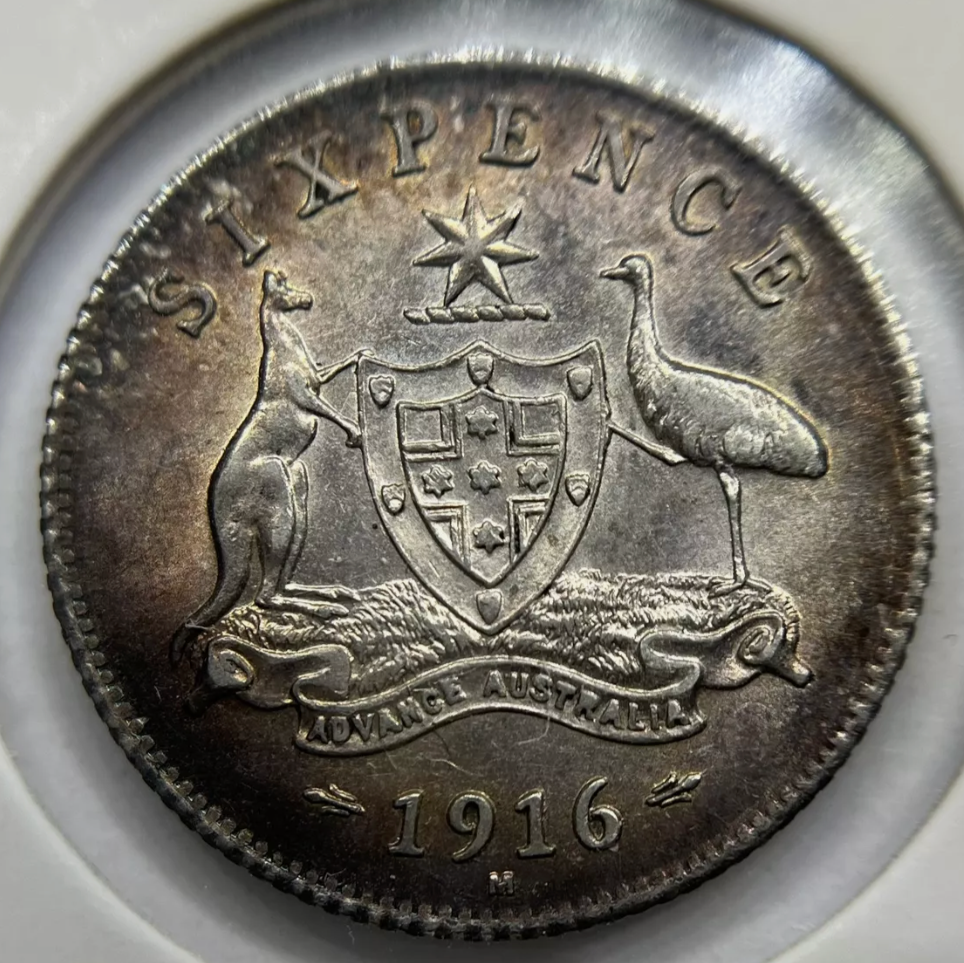 1916 Sixpence Coin -  Virtually Uncirculated
