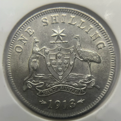 1913 Shilling Coin - good Very Fine