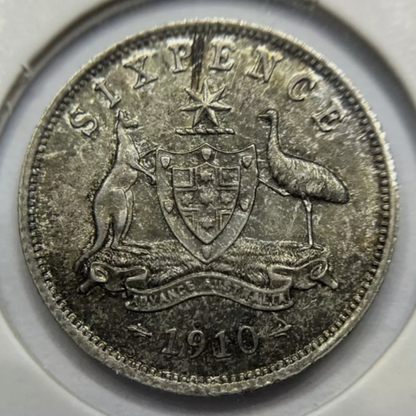 1910 Sixpence Coin - almost Extremely Fine