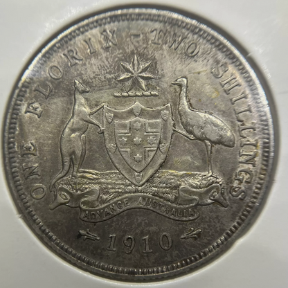 1910 Florin Coin - about Extremely Fine