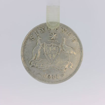 1911 Sixpence Coin - Extremely Fine