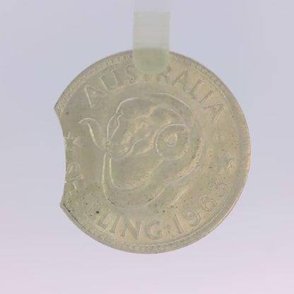 1963 Shilling Coin - Large Clip - almost Uncirculated