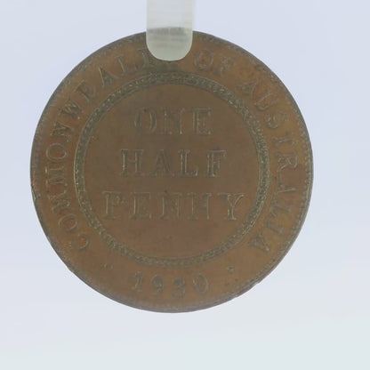 1930 Half Penny Coin - good Extremely Fine
