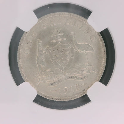 1915 Australian Shilling Coin - NGC AU55 Almost Uncirculated