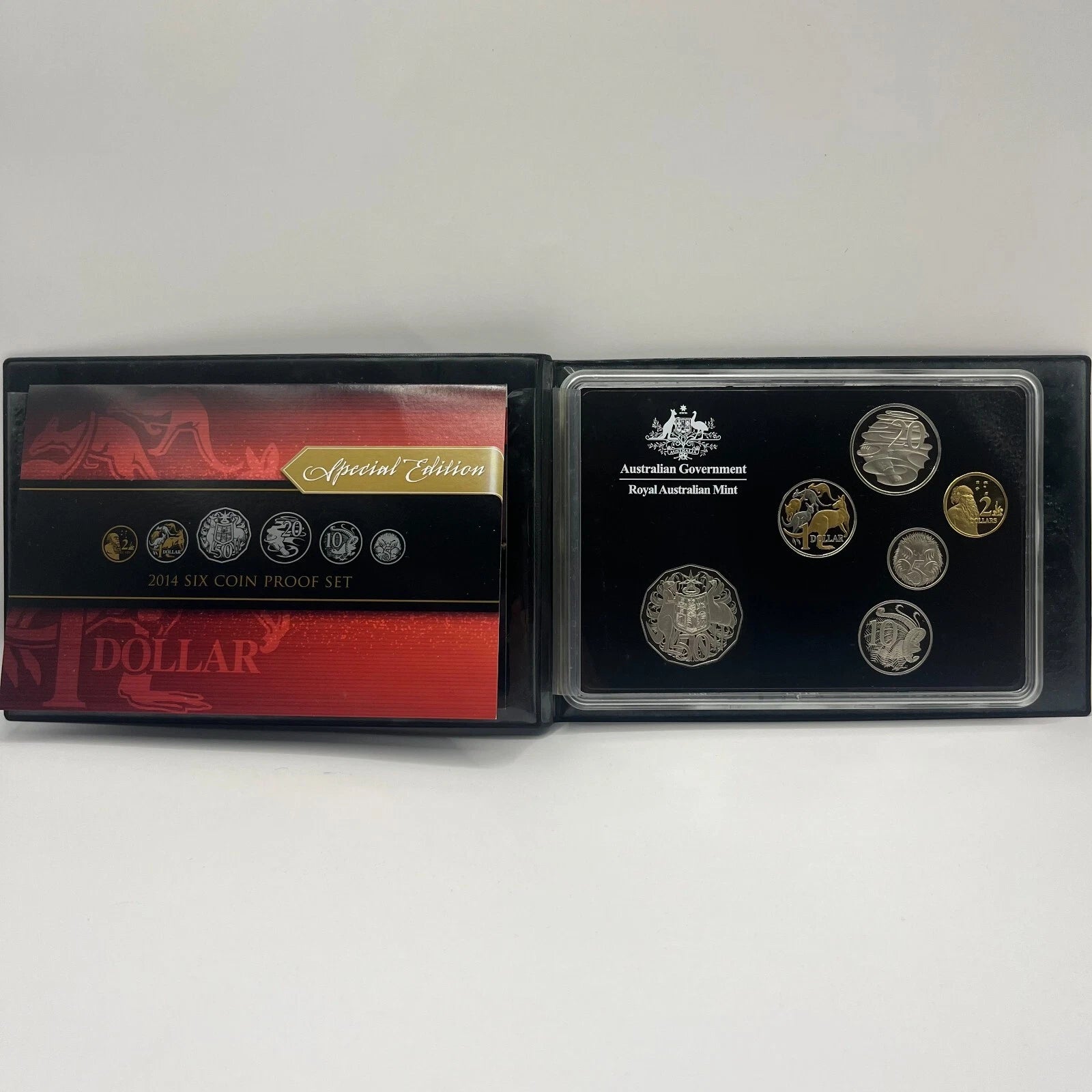 2014 Mint Proof Coin Set - 6 Coin Set - Special Edition Gold Plated $1 RAM Case
