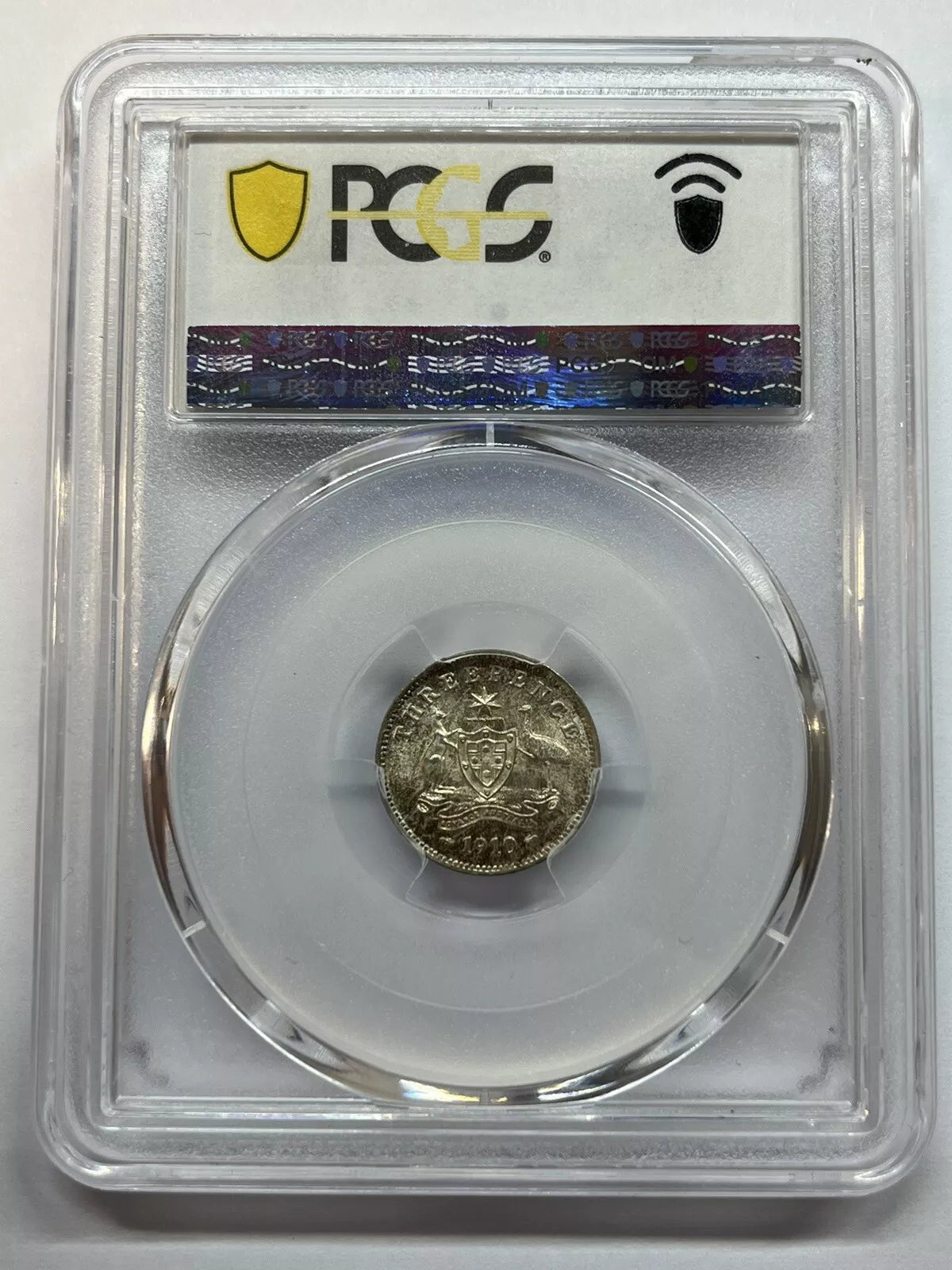1910 Threepence Coin - PCGS MS66