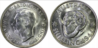 1944-S Shilling Coin - PCGS MS64