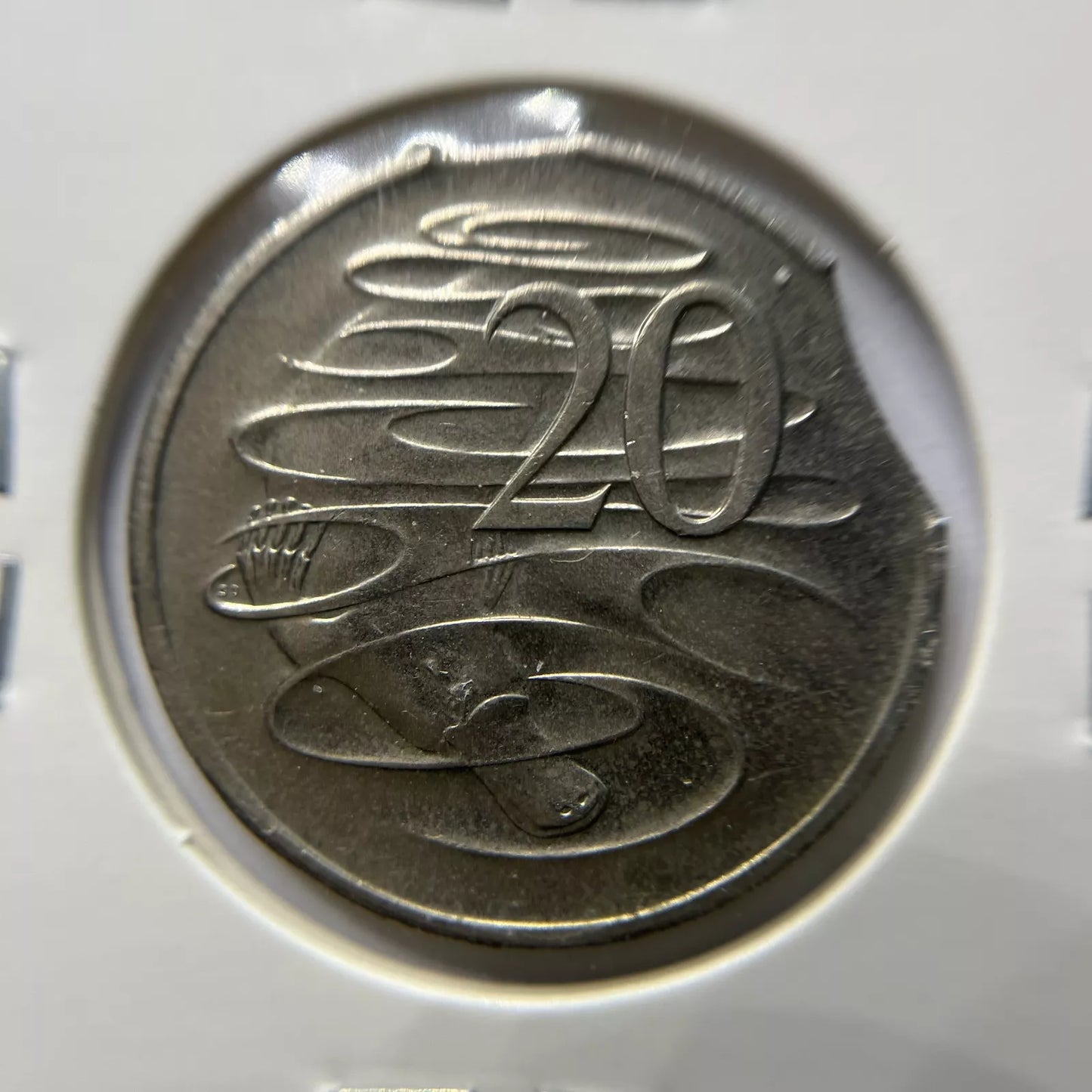 1981 20 Cent Coin - Extremely Fine Double Clipped Rim Bite