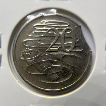 1981 20 Cent Coin - Extremely Fine Double Clipped Rim Bite