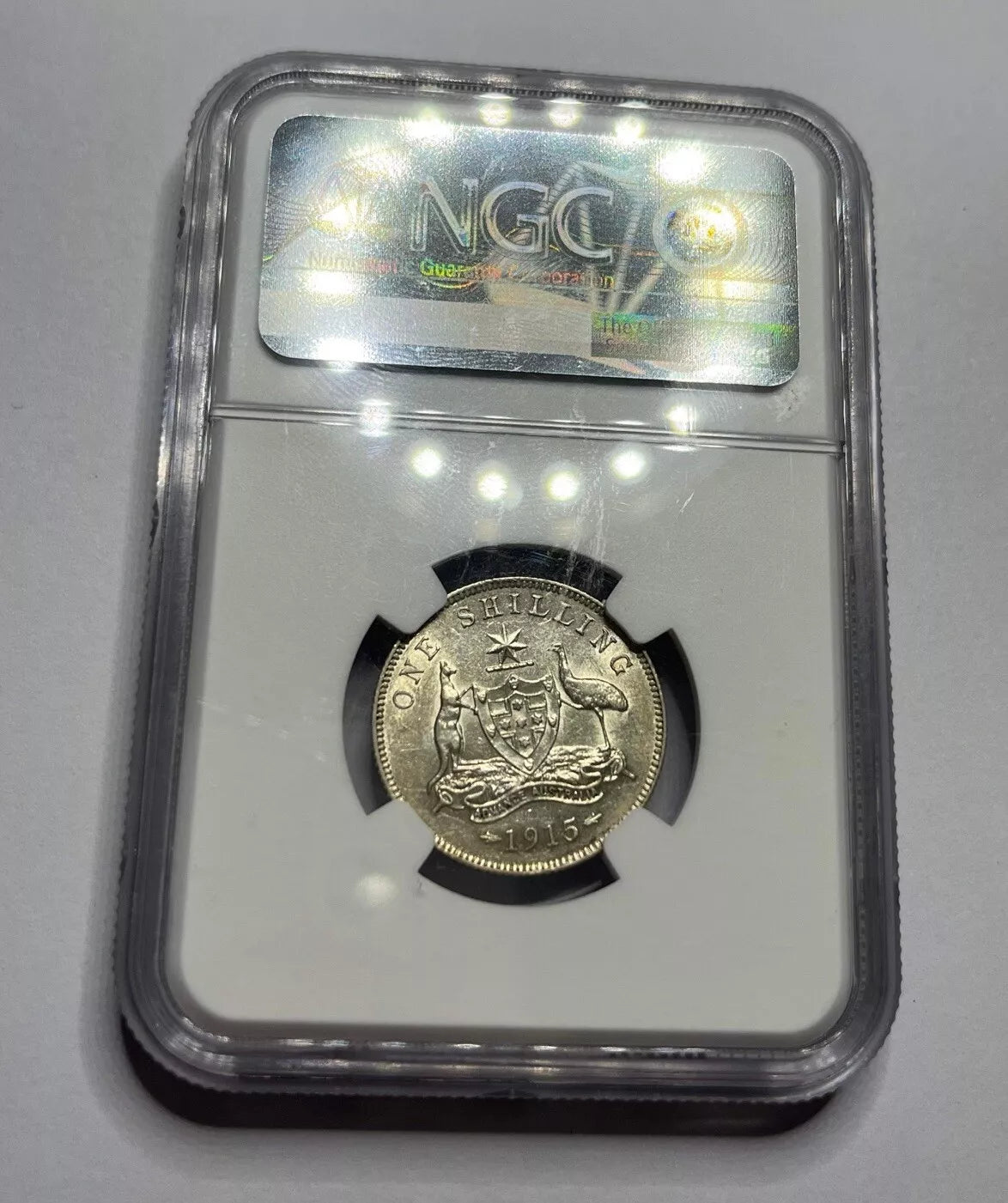 1915 Australian Shilling Coin - NGC AU55 Almost Uncirculated